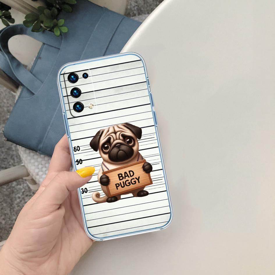 

LO27 Cute Pug Dog Soft Shell Transparent Phone Case for Motorola Moto Edge 20 30 40 50 S30 Fusion Ultra Pro Neo Lite + G200 G23 Motorola Edge 30 Ultra