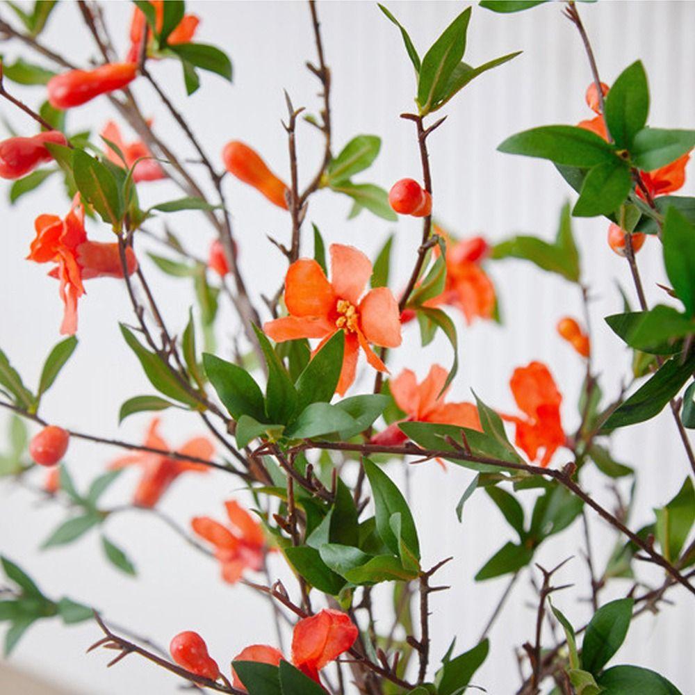 Realistic Pomegranate Flower Branches 85cm Fake Flower  Wedding Party Decor