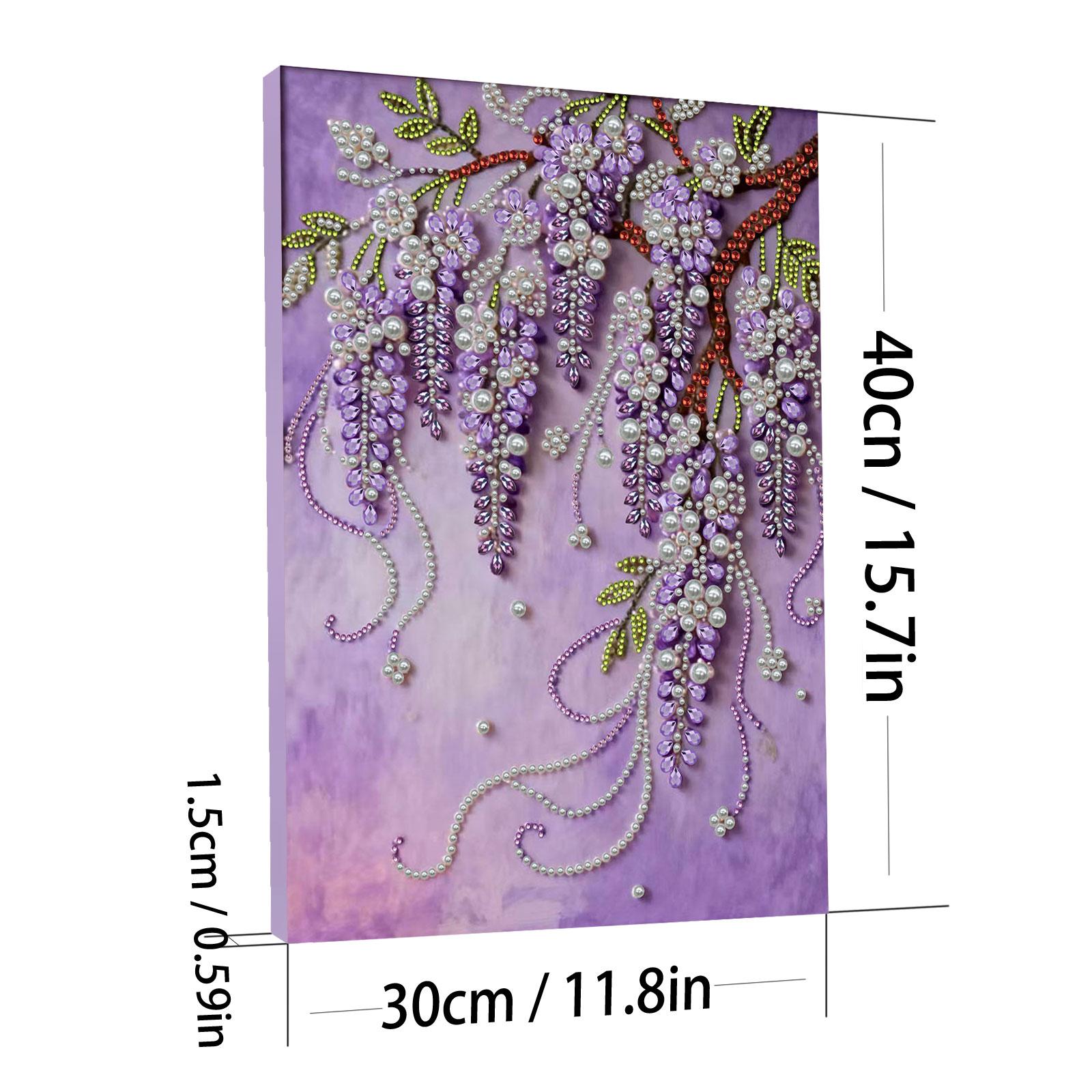 

DIY Pearl Painting Art Kits for Adults/Beginners Gift Pearl Dot Painting Stress Relief Art Craft with Frame for Home Wall Decor фиолетовый