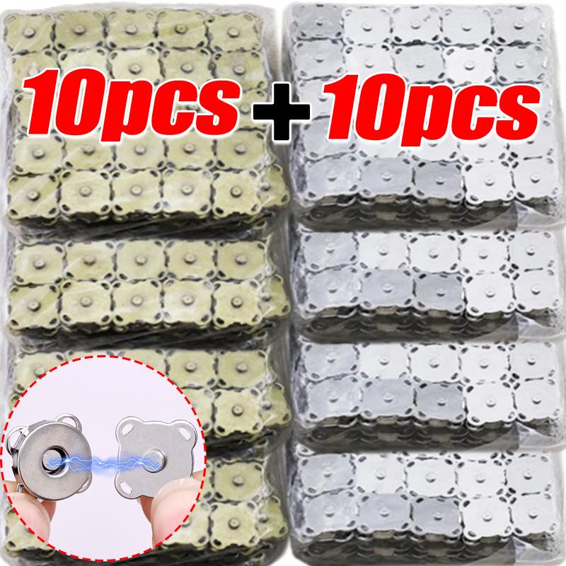 20pcs Metal Snap Magnet Button Magnetic Double Rivet Fastener Clasp Closure Buckle for Clothes Bag DIY Craft Sewing Accessories