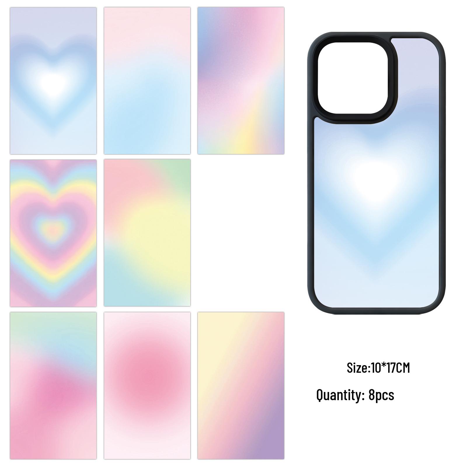 Korean Style Retro Adhesive Phone Card Paper Stickers - Waterproof, Fresh DIY Journal Decoration, 8 Sheets