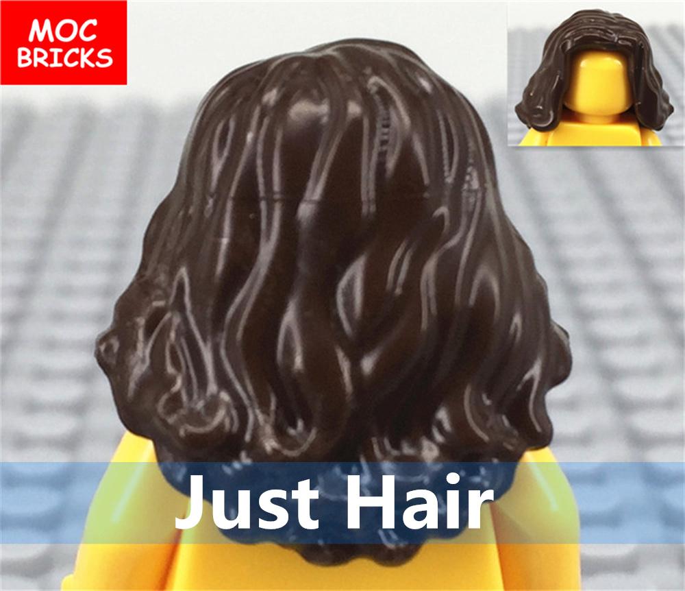 5 Stück/Los MOC Steine Weibliche Haare Zusammengebaute Partikel Bausteine Zubehör Kinderspielzeug Plastikpuppen