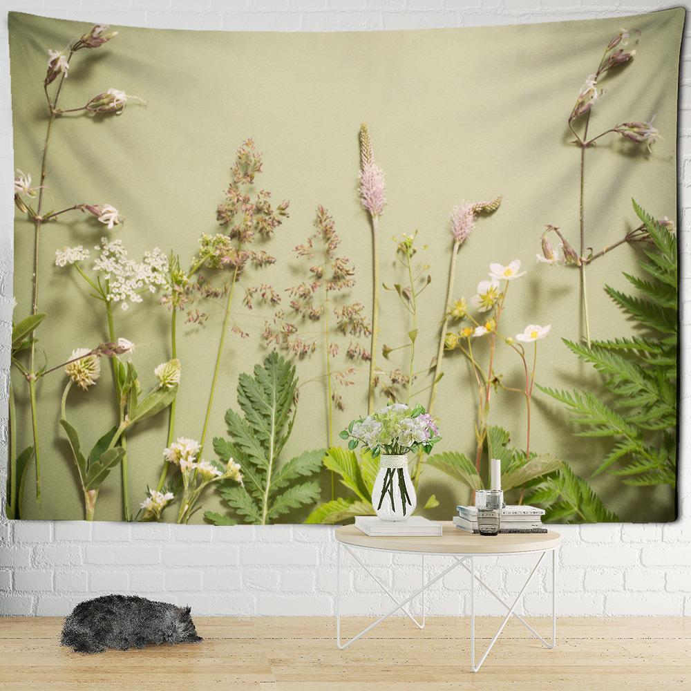 

Растительный цветок гобелен настенный психоделический натуральный Ins простой богемный стиль искусство хиппи спальня домашний декор 95x70cm