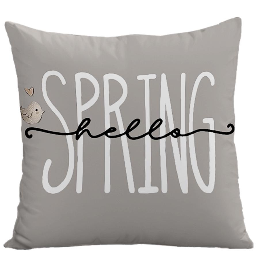 Grenzüberschreitende Osterhase Eierdruck Plüschkissenbezug - Feiertags-Sofakissenbezug