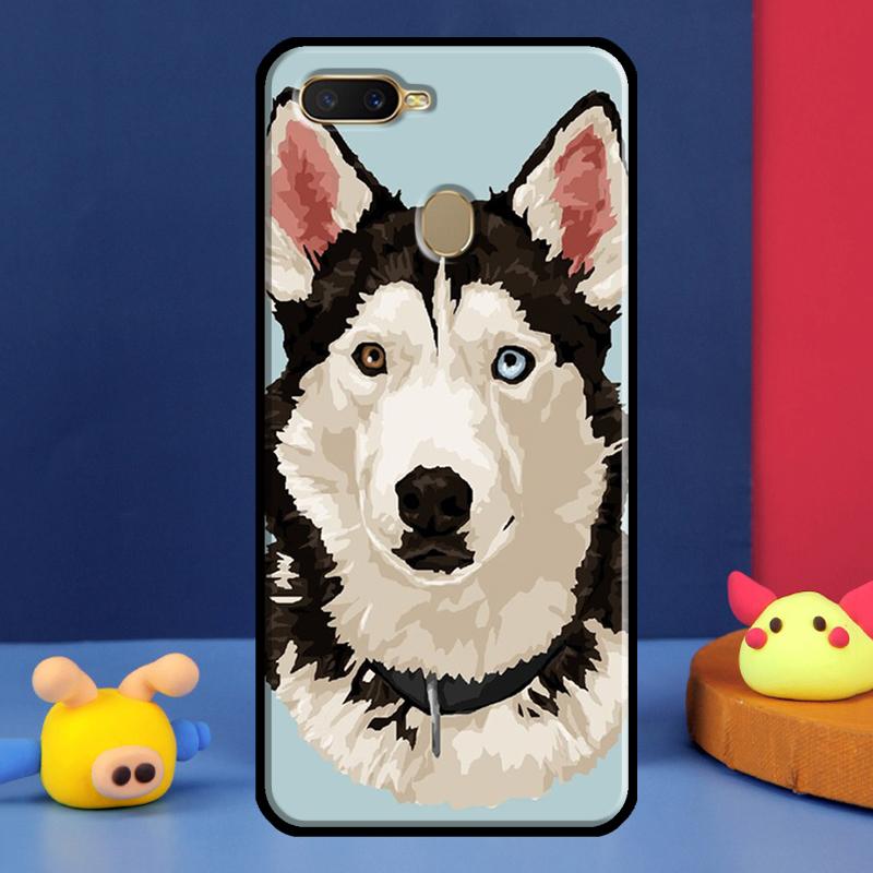 Siberian Husky Dog Case For Oppo A16 A76 A96 A58 A78 A98 A5 A9 A91 A15 A17 A77 A52 A72 A74 A94 A54S A57S Cover