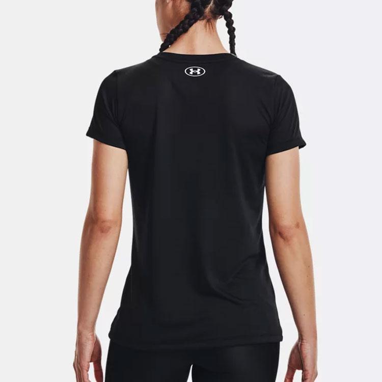 Under Armour Casual Training Fitted Sports Tee Women Tops Black 1365143-001