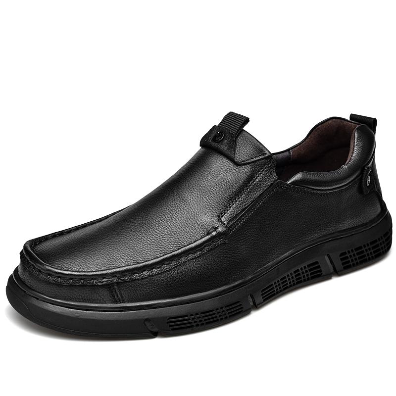 Męskie buty codzienne z prawdziwej skóry, buty biznesowe, mokasyny