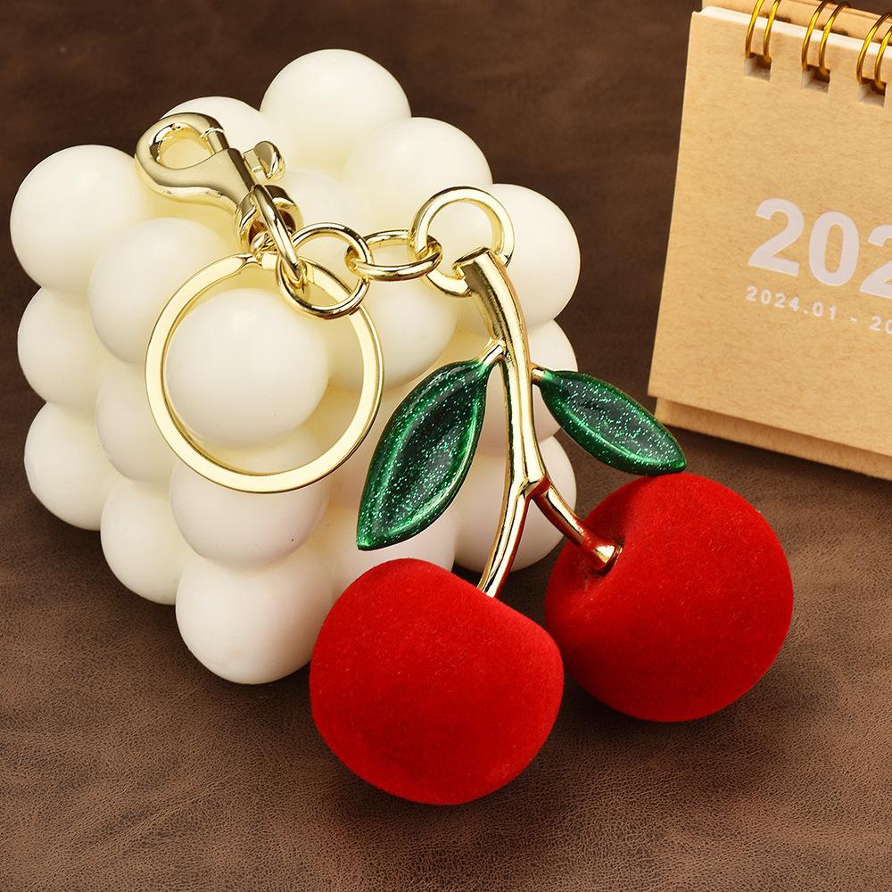 Cherry Keychain Bag Pendant Shoulder Crystal Flocked Cherry Keychain Bag Pendant Women S Bag Jewelry Batch