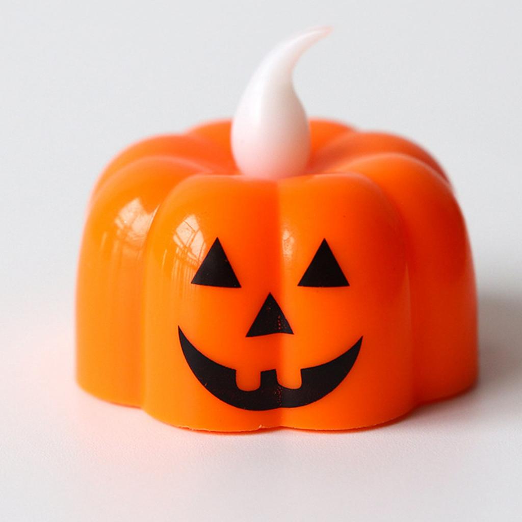 24pcs LED Pumpkin Lights Ghost Face Spider Web Decor Home Decorations Electronic Flameless Pumpkin T