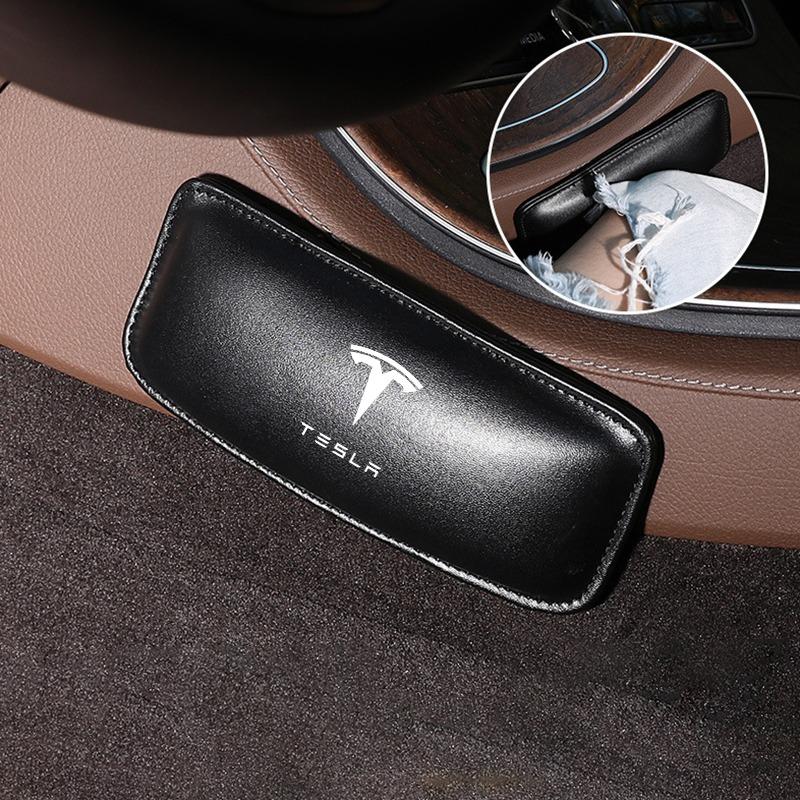 Car Interior Pillow Comfortable Elastic Cushion Leather Knee Pad Car Styling For Tesla Model 3 Model S Model X Model Y Roadster Performance