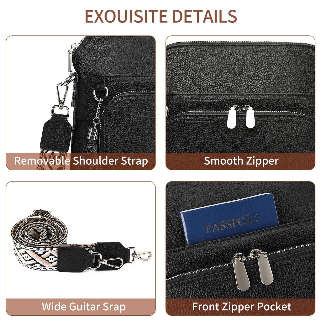 LEEXTON Genuine Leather Shoulder Large Crossbody Bag for and Simple and Makes a Great Women's Bag, Lightweight, Capacity, Commuting, School, More.
