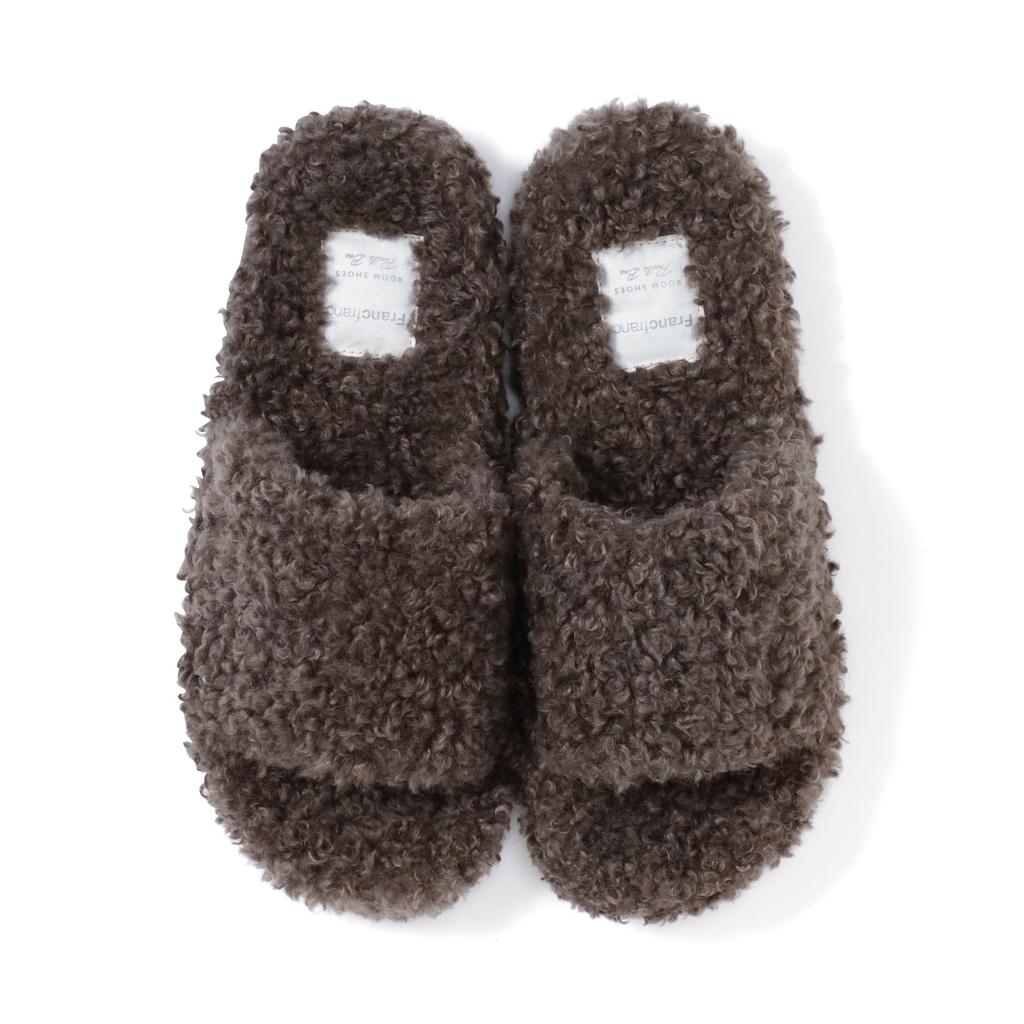 Francfranc Poodle Boa Room Dark Brown Shoes,