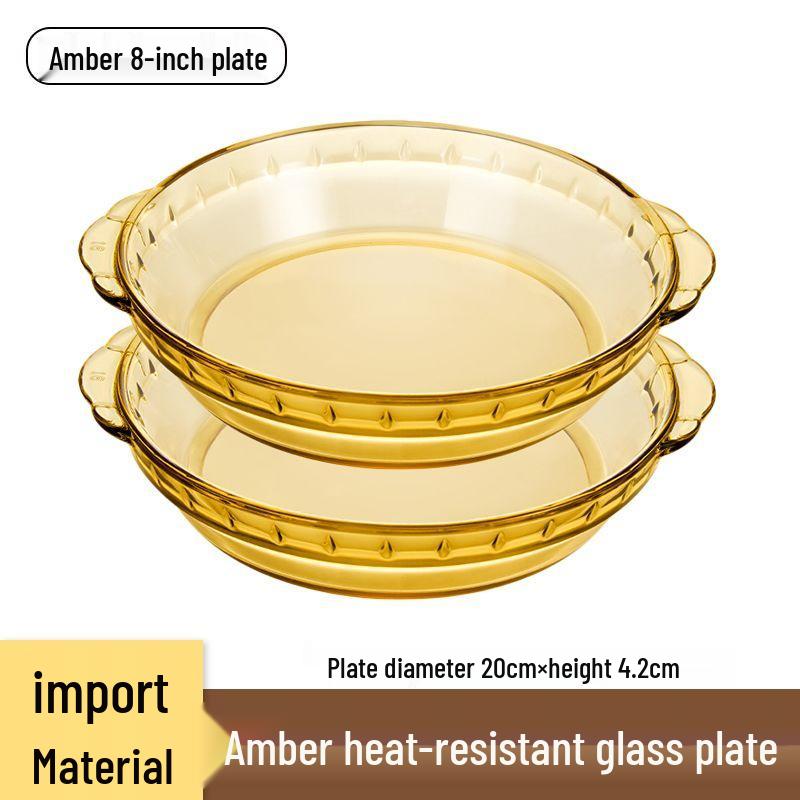 Microwave & Oven-Safe Luxury Glass Plate for Baking, Steaming, and Serving.
