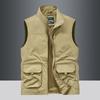 Sleeveless Vest Men's Four Seasons Middle-aged Outdoor Leisure Loose Large Size Vest European and American Sports Multi-bag Vest