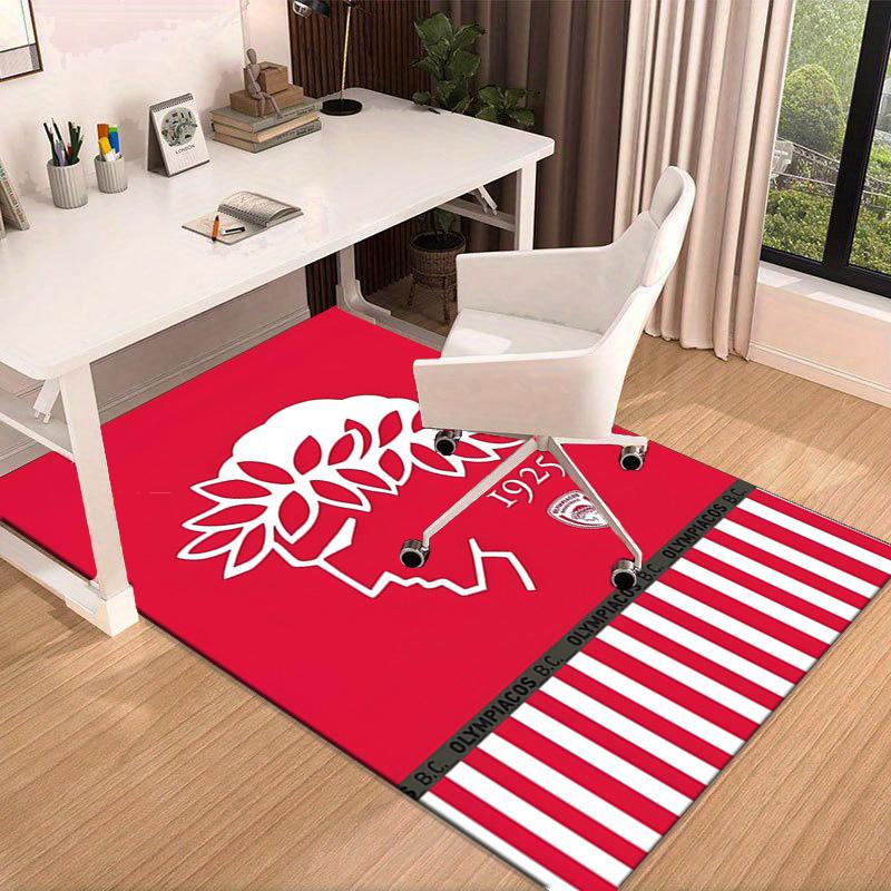 Olympiacos Fc: Red And Black Pride Area Rug Office rug, Chair Rug, Decor Carpet Livingroom bedroom Mat, Large Size Fan gifts Christmas gifts
