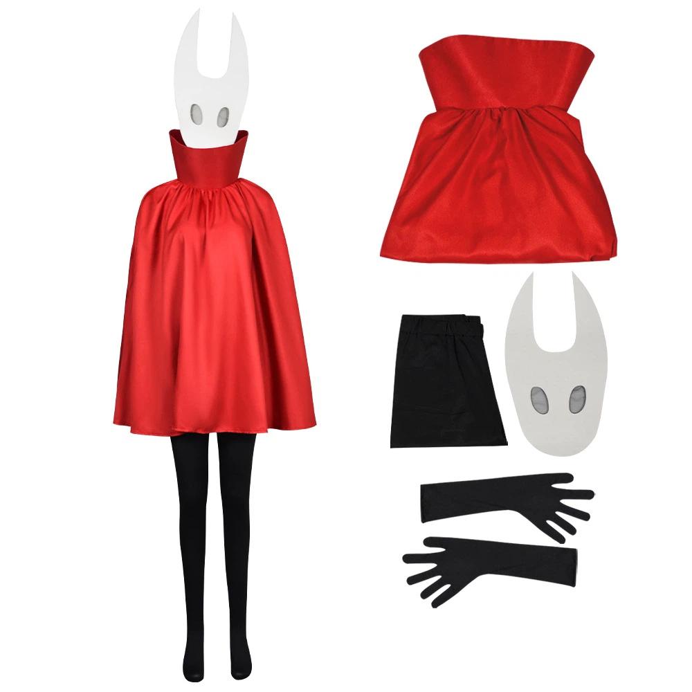 

Hollow Knight Silksong Hornet Cosplay Costume, Red Cape Outfit for Halloween & Stage Performance 2XL разноцветный