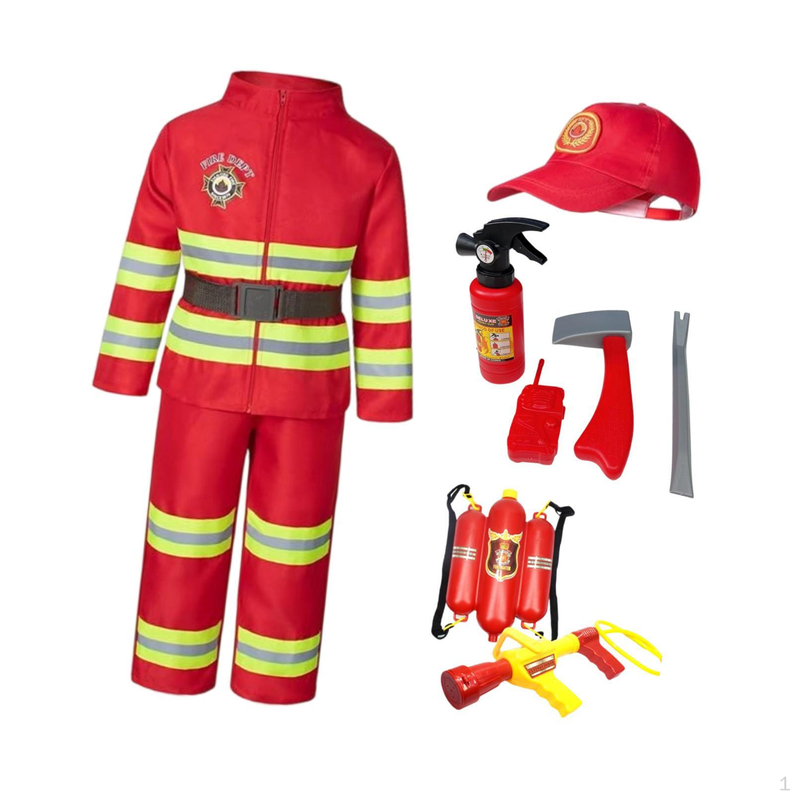 Kids Firefighter Costume Fireman for Activities Carnival Party Style A