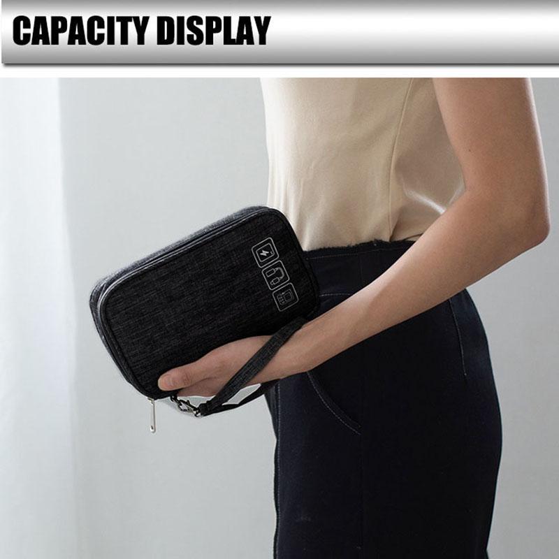 Electronic Accessories Organizer Bag Multifunction Data Cable Storage Bag for Power Bank Chargers USB Cable Earphones