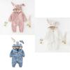 Baby Romper Jumpsuit Cotton Long Sleeve Hooded Rabbit Onesie Autumn Outwear