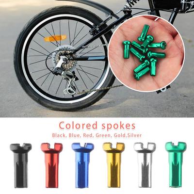 Boquillas para radios de bicicleta de aleación anodizada multicolor, accesorios para ruedas de bicicleta, boquillas para radios de ciclismo