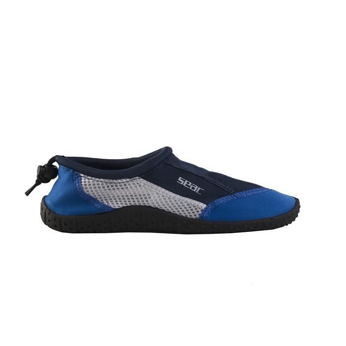 Seac Chausson En Neoprene Reef Pour Randonnée Aquatique, Unisex Adulte Et Enfant - Bleu-blanc-bleu Clair ,Taille 35