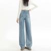 Women's High-Waisted Velvet Wide-Leg Jeans - Winter Warmth Pear-Shape Slimming, Floor-Length Loose Fit