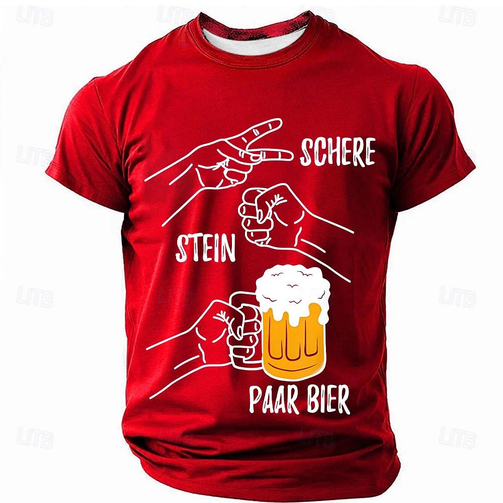 Summer Men's Clothes Fashion I Like Beer Graphic Short-sleeved T-shirt O-Neck Short Sleeve Tee Oversized Loose T-shirts Man