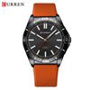 Curren 8449 Men's Quartz Watch with Rubber Strap, Large Luminous Dial, Waterproof, for Students
