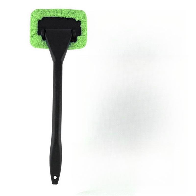 Window Demister Cleaner Brush Windshield Cleaning Wash Tool Inside Interior Auto Glass Wiper With Long Handle Car Accessories зелёный