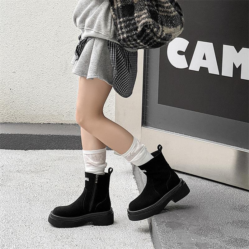 New Martin boots men's autumn and winter thick-soled cigarette boots one-pedal Chelsea boots men's boots 5044-K