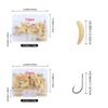20Pcs Grub Lures Rubber Bread Worm Maggots Fishing Bait Set With Hooks For Bass Trout Crappie Bluegill Freshwater Fishing Parts