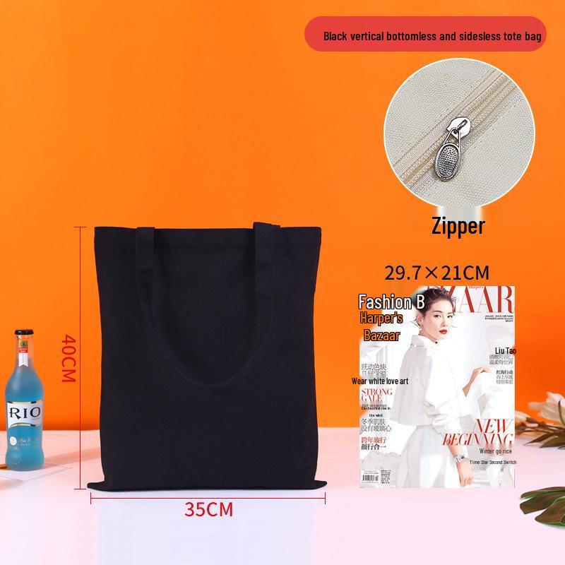 High-End Custom Logo Canvas Tote Bag - White, Blank, Personalized Printing