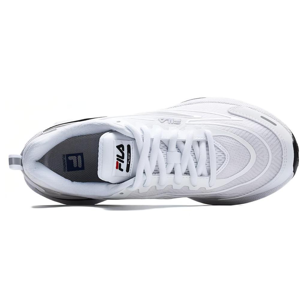 FILA Flow Comfortable Fabric Shock Absorption Wear-Resistant Lightweight Low-Top Running Shoes Women sneaker White A12W311105FWA