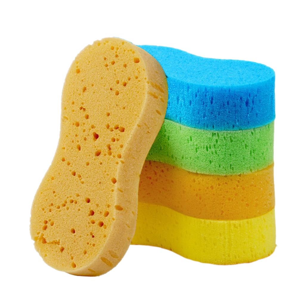 ISHR Car Wash Sponge, Car Sponge, Set of 5, Rich Foaming, High Elasticity, Highly