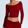 Spring New Tight Thread Yoga Clothing Women'S One Shoulder Fitness T-Shirt Running Sports Long Sleeve Top