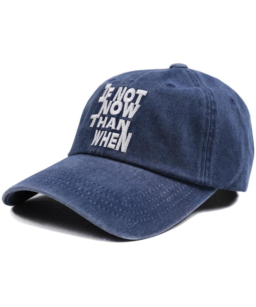 WHEN YOU MOVE Pigment Slogan Ball Cap Navy