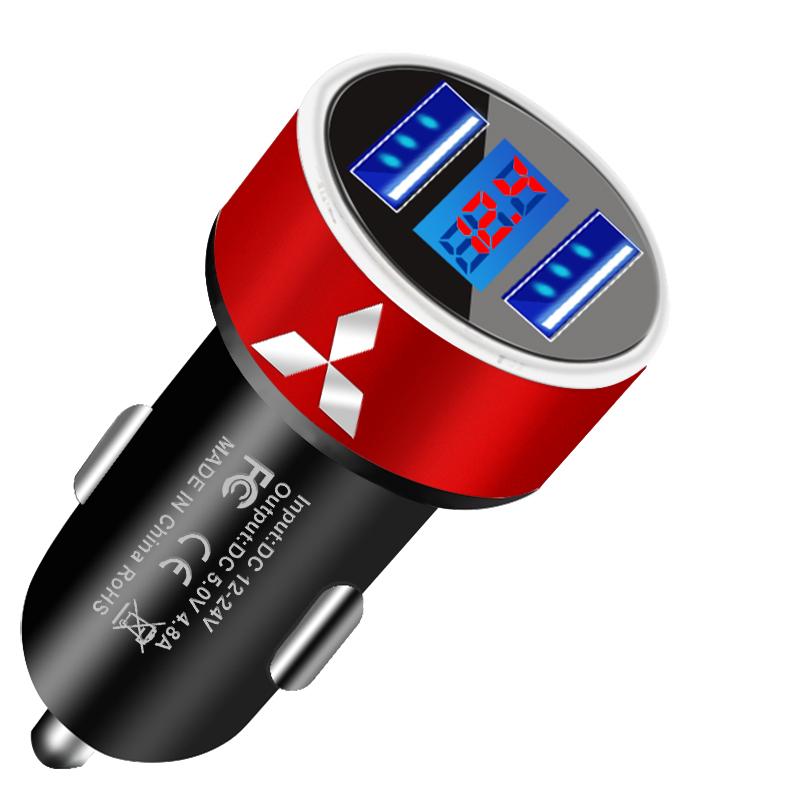 

Car Charger 2 USB Ports Fast Charging Digital Display Car Chargers For Mitsubishi Pajero Outlander XL Montero Lancer Triton l200 Galant tou