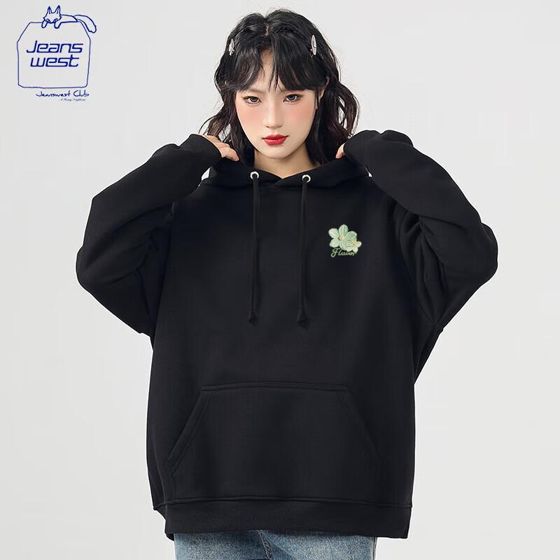 JEANSWEST CLUB Unisex Loose Fit Hooded Sweatshirt