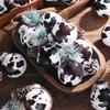 12/24Pcs Cow Print Ball Christmas Tree Ornaments 6CM Shatterproof Xmas Tree Hangings Pendant DIY Western Cowboy Christmas Ball