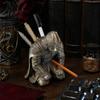 Fantasy Warrior Pencil Display 3D Printed Knight Pen Holder, Armor Style Kneeling Hero Stylish Stationery Storage Stand, Creative Organizer