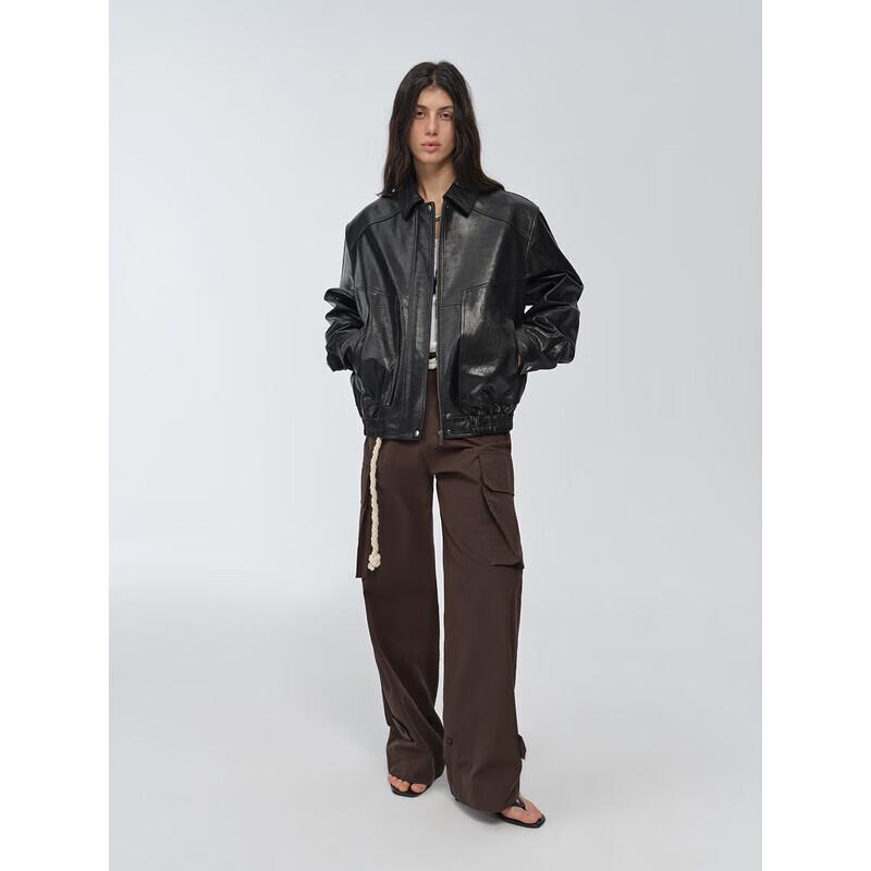 Women's Retro Waxed Leather Workwear Jacket