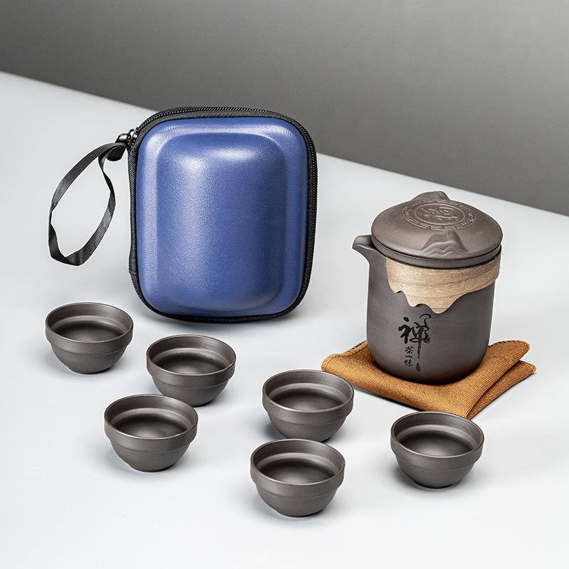 Portable Purple Sand Travel Kung Fu Tea Set Kuaike Teacup Tea Separation Male Cup Outdoor Company Activity Set