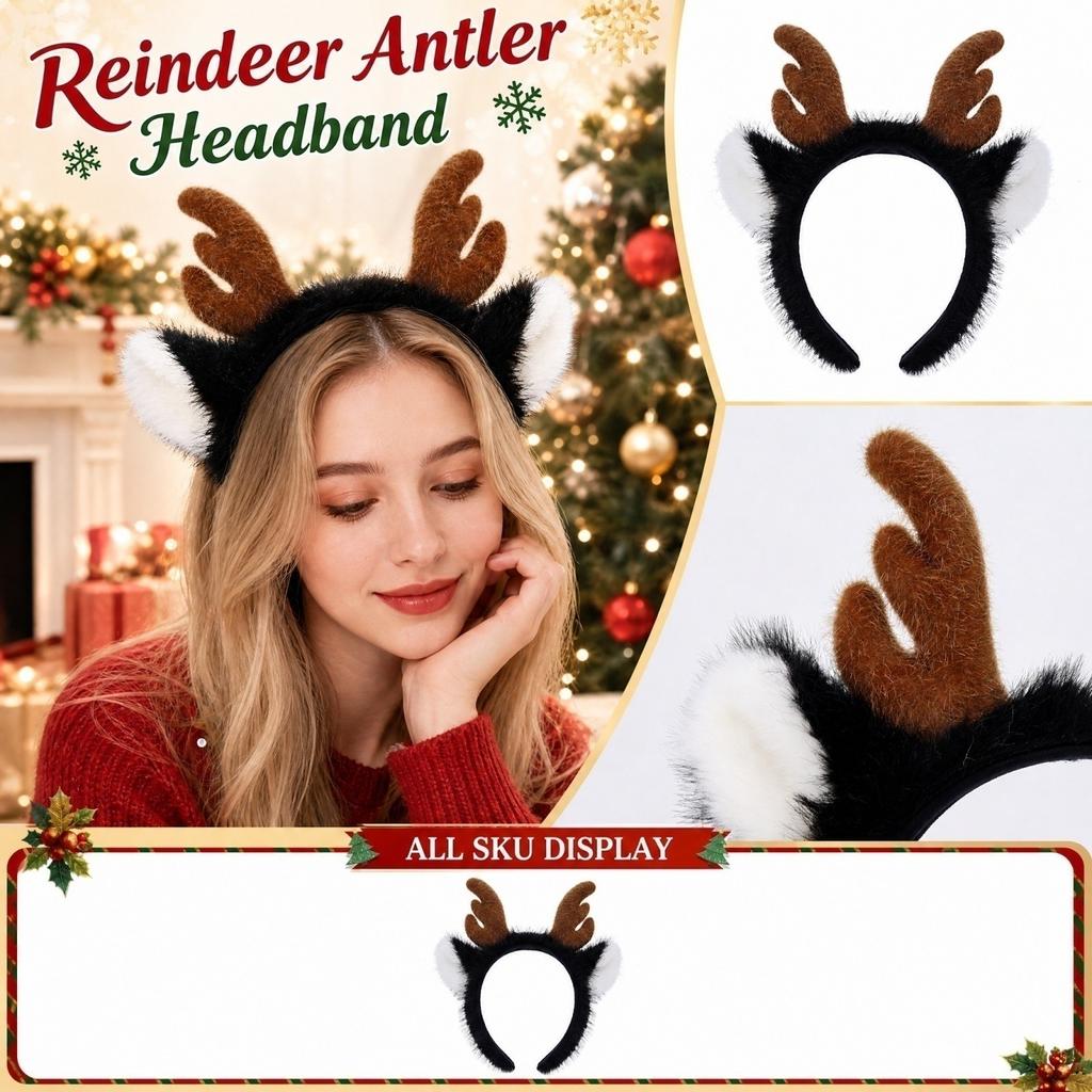 Christmas Deer Headband - Headpiece for Stage Performance, Holiday Costume