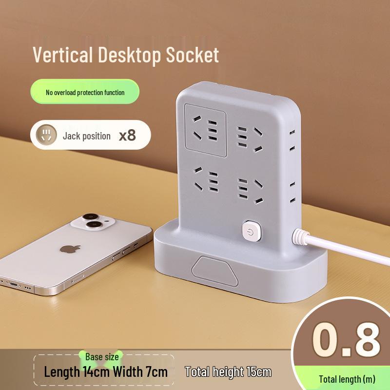 Multi-functional Vertical USB Power Strip with Night Light