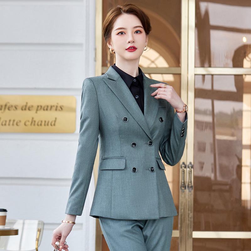 2023 High-End Women's Autumn Pant Suit: Elegant Formal Blazer Set for Professional Wear