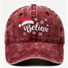 Embroidered Snowflake Baseball Cap Adjustable Strap Cotton Snowflake Embroidered Hat Breathable Vintage Wash Baseball Cap