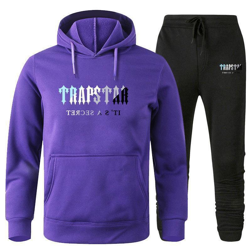 Trapstar Hoodie Set Men Women Fleece Lined Sweatshirt Tracksuit Casual Couple Sportswear