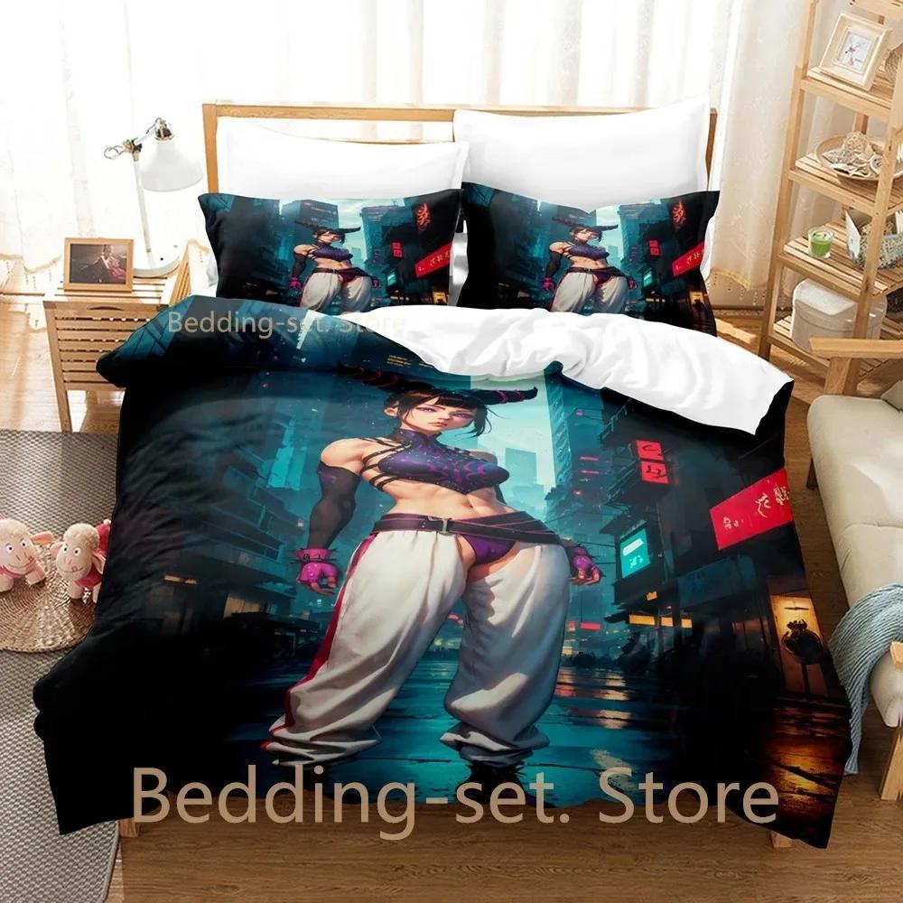 Juri Han Bedding Set Single Twin Full Queen King Size Bed Set Adult Kid Bedroom Duvetcover Sets 3D Print Anime Bed Sheet Set