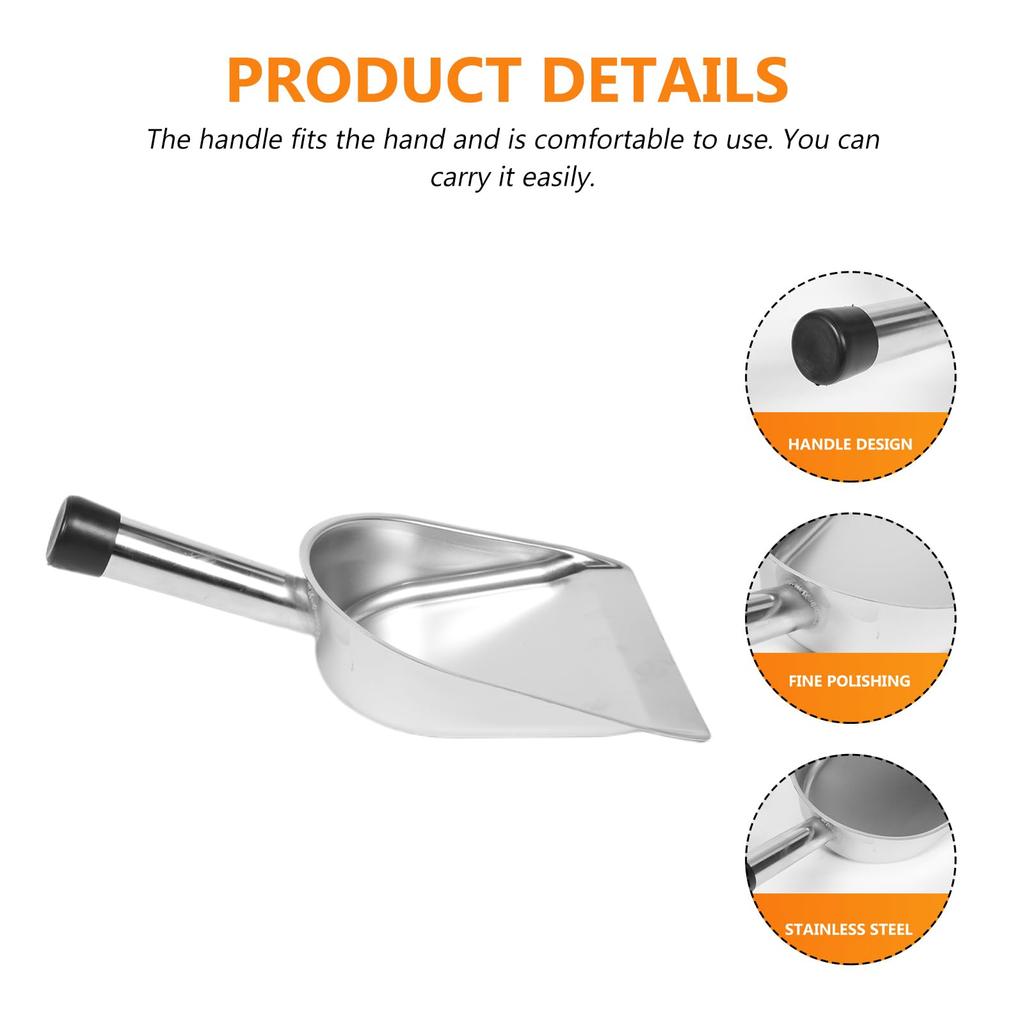 GLEAVI 1pc Stainless Steel Dustpan Pet Shovel Dustpan Broom Standing Dustpan Stainless Steel Table Steel Dustpan Sweeper Pan Lobby Dustpan Metal