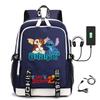Large Capacity Backpack Printed Student USB School Bag